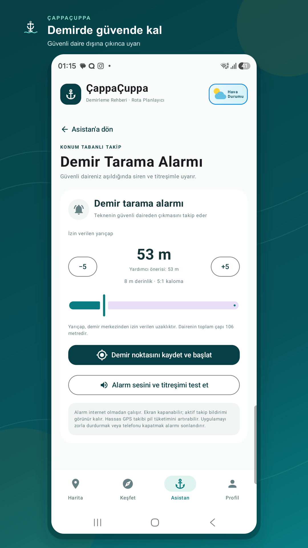 Demir tarama alarmı