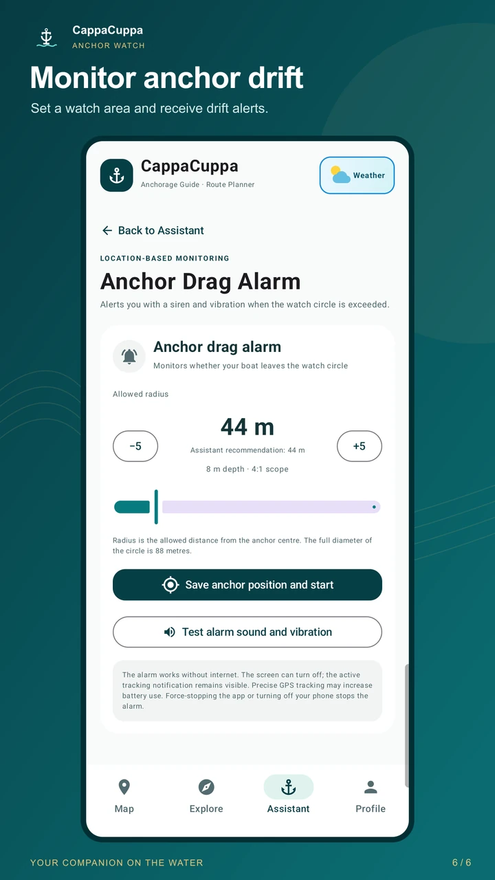 Anchor watch alarm